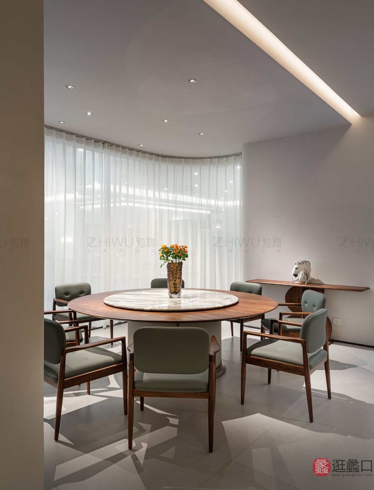 知物北美黑胡桃家具餐厅意式极简餐桌椅51